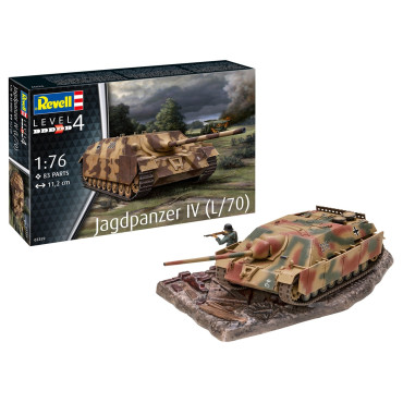 KIT PARA MONTAR REVELL TANQUE DE GUERRA JAGDPANZER IV (L/70) 1/76 83 PEÇAS REV 03359